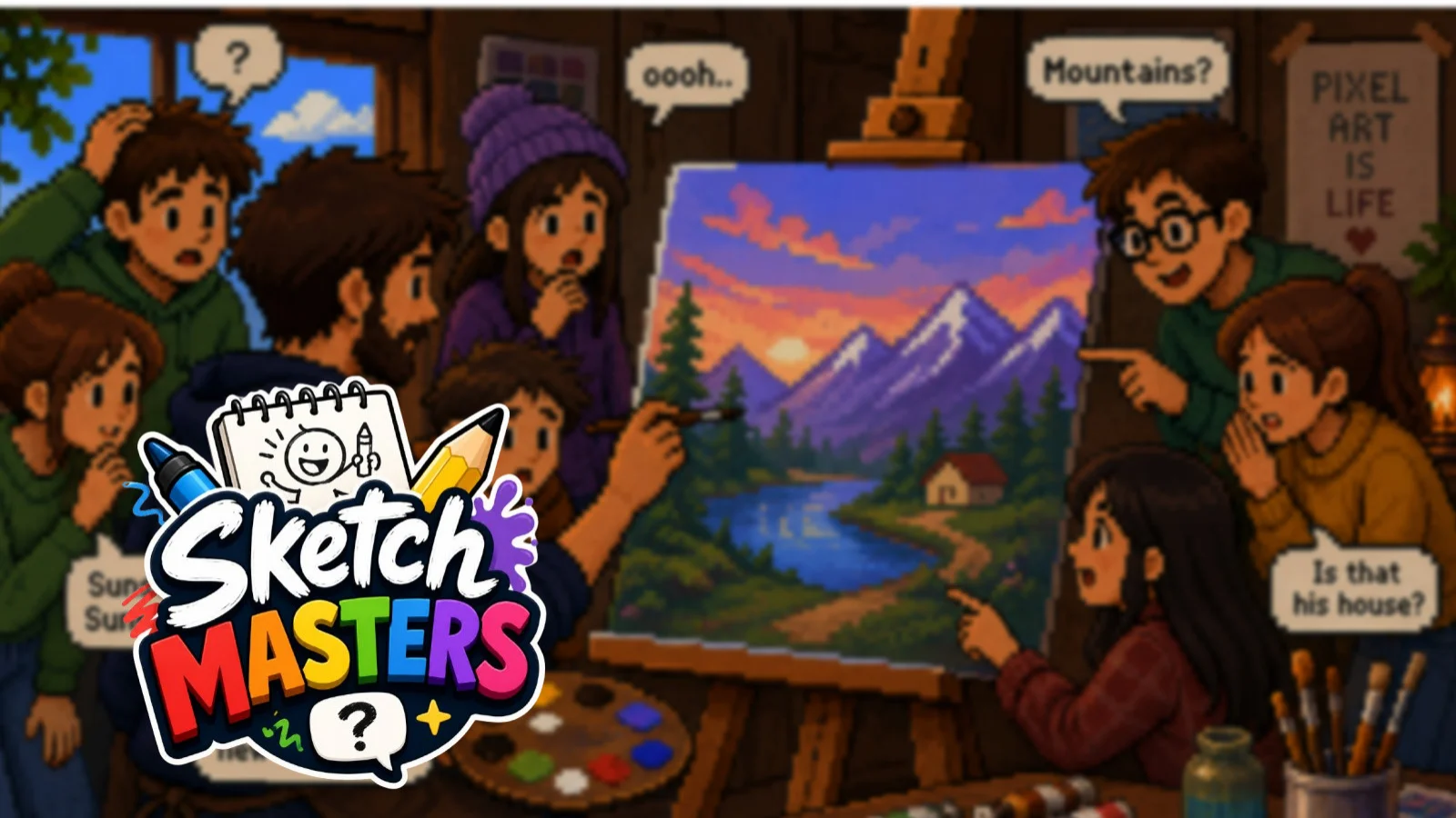 Sketch Masters multiplayer drawing and guessing artwork